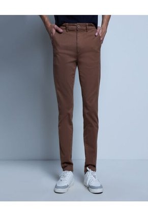 Pantalon Para Hombre Chino Color Café Oscuro Marca Ostu #60070301