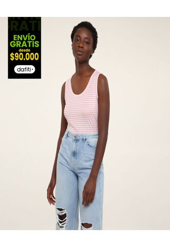 Top Para Mujer Cuello Redondo Color Rosado  Marca Ostu #40220257 Ostu