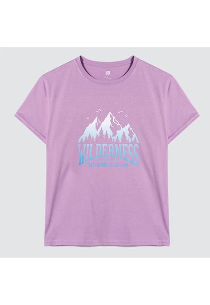 Camiseta Para Mujer Manga Corta Color Lila Pastel Marca Ostu #40091939