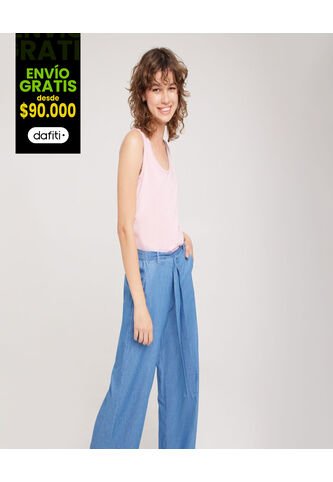 Top Para Mujer Cuello Redondo Color Rosado  Marca Ostu #40220255 Ostu