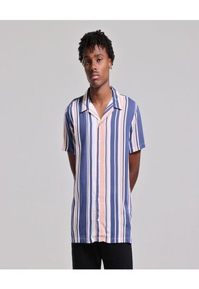 Camisa Para Hombre Manga Corta Sin Bolsillo Color Azul Marca Ostu #60010527