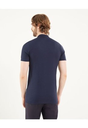 Polo Para Hombre Cuello Mao Sin Bolsillo Color Azul Marca Ostu #60110774