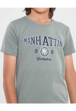 Camiseta Infantil Niño Manga Corta Cuello Redondo Color Verde Marca Ostu #80090277