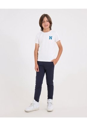 Camiseta Infantil Niño Manga Corta Cuello Redondo Color Crema Marca Ostu #80090275