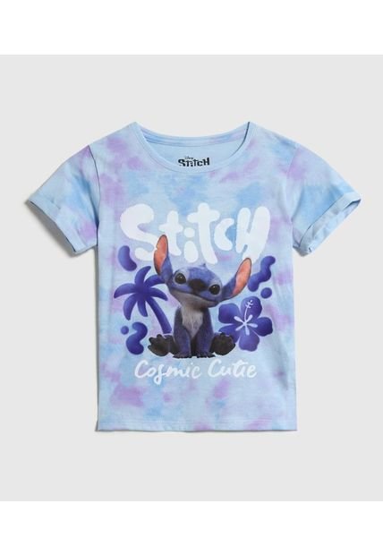 Camiseta Infantil Niña Manga Corta Cuello Redondo Color Celeste Marca Ostu #90090307