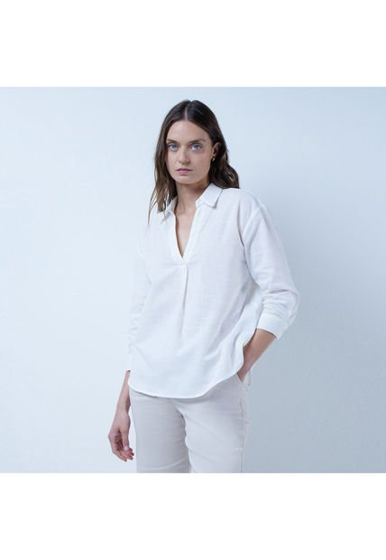 Camisa Para Mujer Manga 3/4 Color Crudo Marca Ostu #40010174