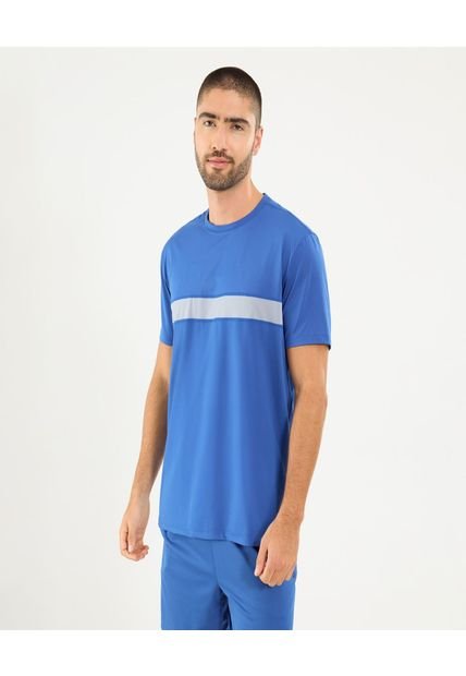 Camiseta Para Hombre Manga Corta Cuello Redondo Color Azul Marca Ostu #60091617