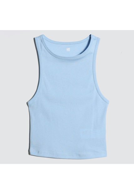 Crop Top Para Mujer Manga Sisa Color Celeste Marca Ostu #40091929