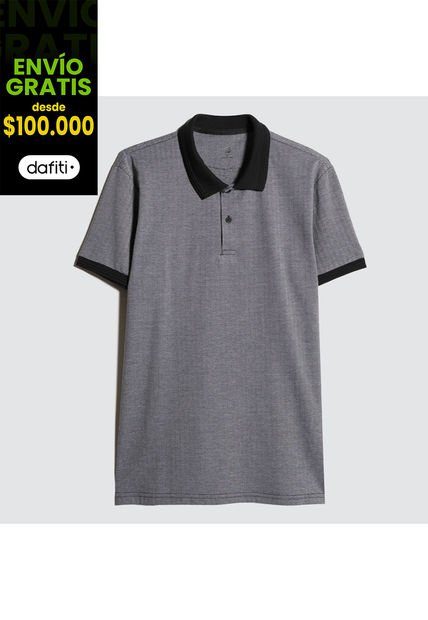 Polo Para Hombre Cuello Tejido Sin Bolsillo Color Negro Marca Ostu #60110620