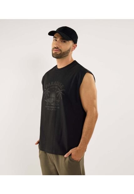 Camiseta Para Hombre Manga Sisa Cuello Redondo Color Negro Marca Ostu #60091795