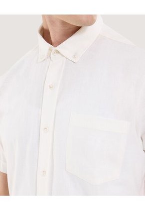 Camisa Para Hombre Manga Corta Con Bolsillo Cuello Button D Color Crema Marca Ostu #60010854