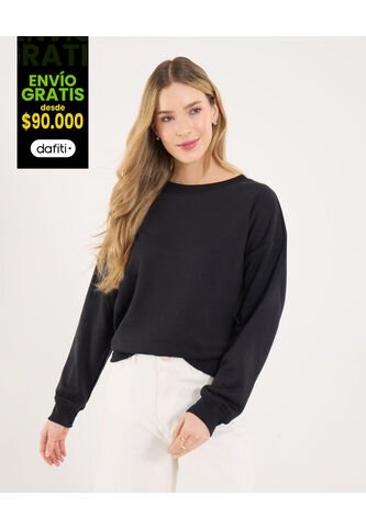 Buzo Para Mujer Cuello Redondo Color Negro Marca Ostu #40060306 Ostu