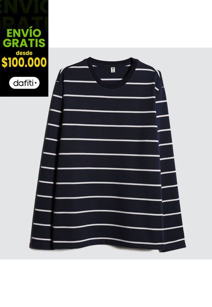 Camiseta Para Hombre Manga Larga Color Azul Oscuro Marca Ostu #60091180