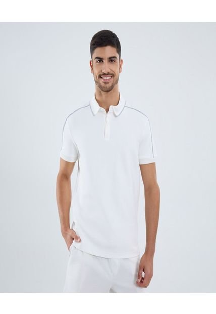 Polo Para Hombre Cuello Tejido Sin Bolsillo Color Crema Marca Ostu #60110756
