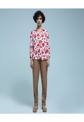 Camisa Para Mujer Manga 3/4 Color Rojo Marca Ostu #40010201