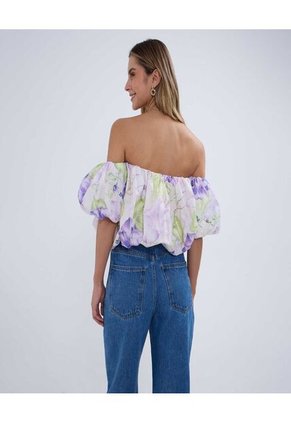 Blusa Para Mujer Manga Corta Color Lila Marca Ostu #40121073