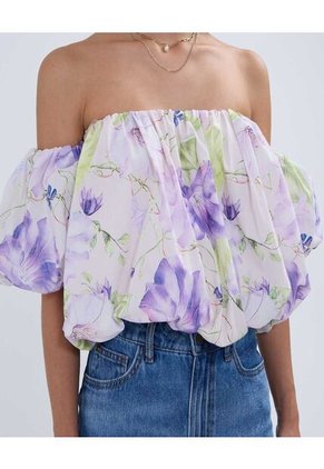 Blusa Para Mujer Manga Corta Color Lila Marca Ostu #40121073