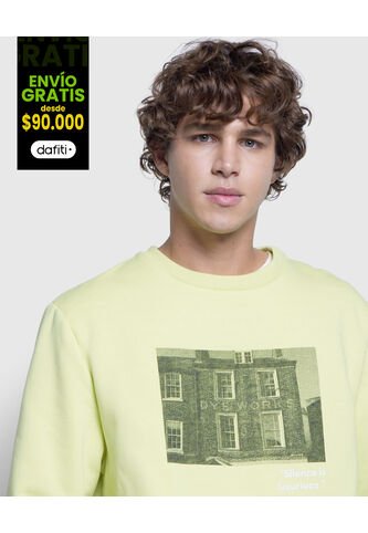 Buzo Para Hombre Cuello Redondo Color Verde Neon Marca Ostu #60060269 Ostu