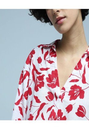 Camisa Para Mujer Manga 3/4 Color Rojo Marca Ostu #40010201