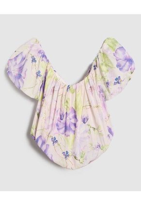 Blusa Para Mujer Manga Corta Color Lila Marca Ostu #40121073