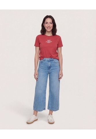 Camiseta  Para Mujer Manga Corta Cuello Redondo Color Terracota Marca Ostu #40092730 Ostu