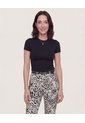 Camiseta  Para Mujer Manga Corta Cuello Redondo Color Negro Marca Ostu #40097993 de Ostu