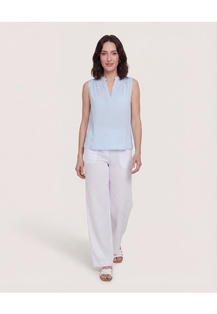 Blusa Manga Sisa  Para Mujer Celeste Ostu