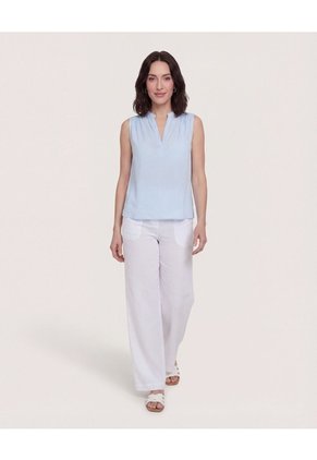 Blusa Manga Sisa Para Mujer Celeste Ostu