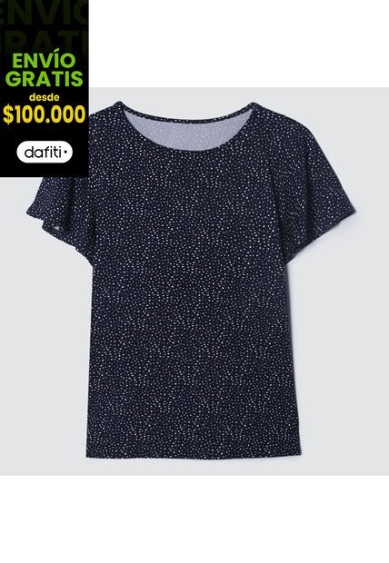 Camiseta Para Mujer Manga Corta Color Azul  Marca Ostu #40091974