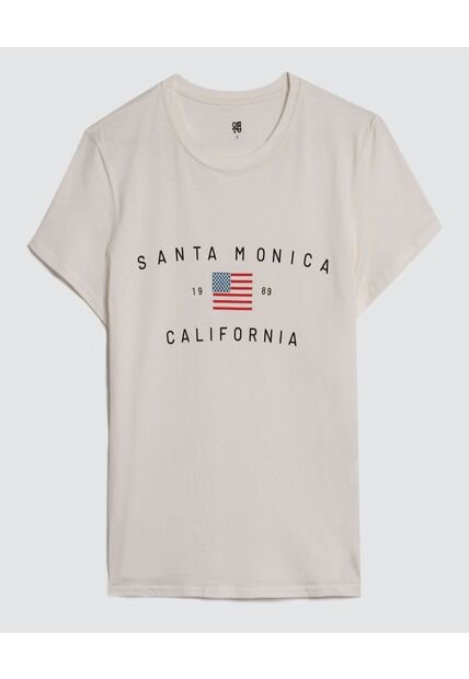 Camiseta Para Mujer Manga Corta Color Blanco Marca Ostu #40092016