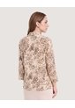 Blusa Basica Manga ¾  Para Mujer Café Ostu de Ostu