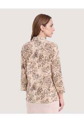 Blusa Basica Manga ¾  Para Mujer Café Ostu