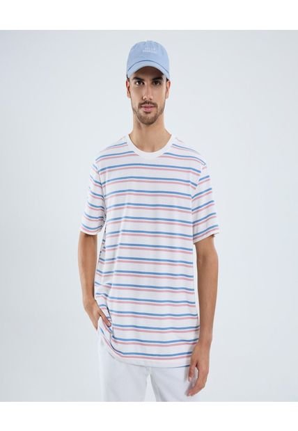 Camiseta Para Hombre Manga Corta Cuello Redondo Color Crema Marca Ostu #60091665