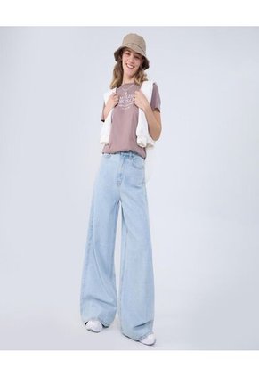 Camiseta Para Mujer Manga Corta Color Café Claro Marca Ostu #40092345