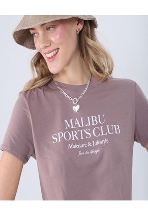 Camiseta Para Mujer Manga Corta Color Café Claro Marca Ostu #40092345