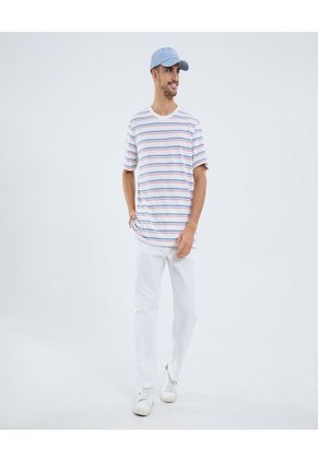 Camiseta Para Hombre Manga Corta Cuello Redondo Color Crema Marca Ostu #60091665