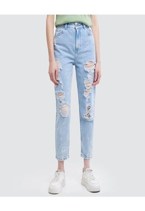 Jean Para Mujer Mom Color Azul  Marca Ostu #40160256