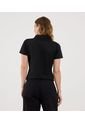 Polo Para Mujer Manga Corta Color Negro Marca Ostu #40110182 de Ostu