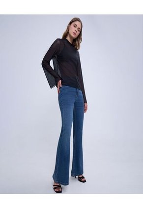 Jean Para Mujer Flare Color Azul Medio Marca Ostu #40160472