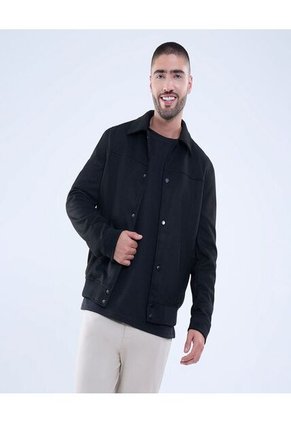Chaqueta Para Hombre Bomber Color Negro Marca Ostu #60080160