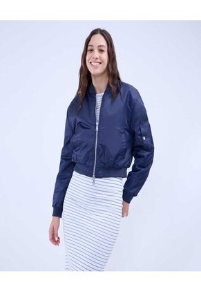 Chaqueta Para Mujer Bomber Color Azul  Marca Ostu #40080217