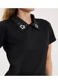 Polo Para Mujer Manga Corta Color Negro Marca Ostu #40110182 de Ostu