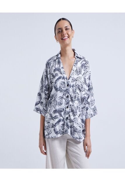 Camisa Para Mujer Manga Corta Color Blanco Marca Ostu #40010138