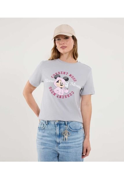 Camiseta Para Mujer Manga Corta Cuello Redondo Color Gris Marca Ostu #40092593