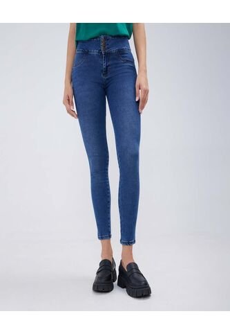 Jean Para Mujer Push Up Color Azul Medio Marca Ostu #40160435 Ostu