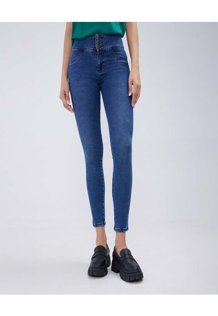 Jean Para Mujer Push Up Color Azul Medio Marca Ostu #40160435