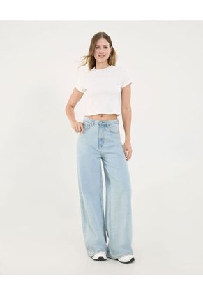 Crop Top Para Mujer Manga Corta Color Crema Marca Ostu #40091497