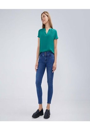 Jean Para Mujer Push Up Color Azul Medio Marca Ostu #40160435