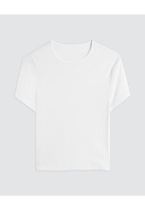 Crop Top Para Mujer Manga Corta Color Crema Marca Ostu #40091497