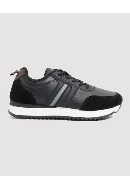 Tenis Casual Urban  Para Hombre Negro Ostu